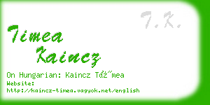 timea kaincz business card